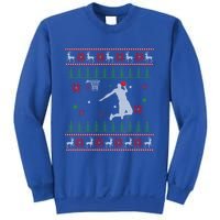 Basketball Player Christmas Cool Ugly Xmas Santa Reindeer Gift Sweatshirt