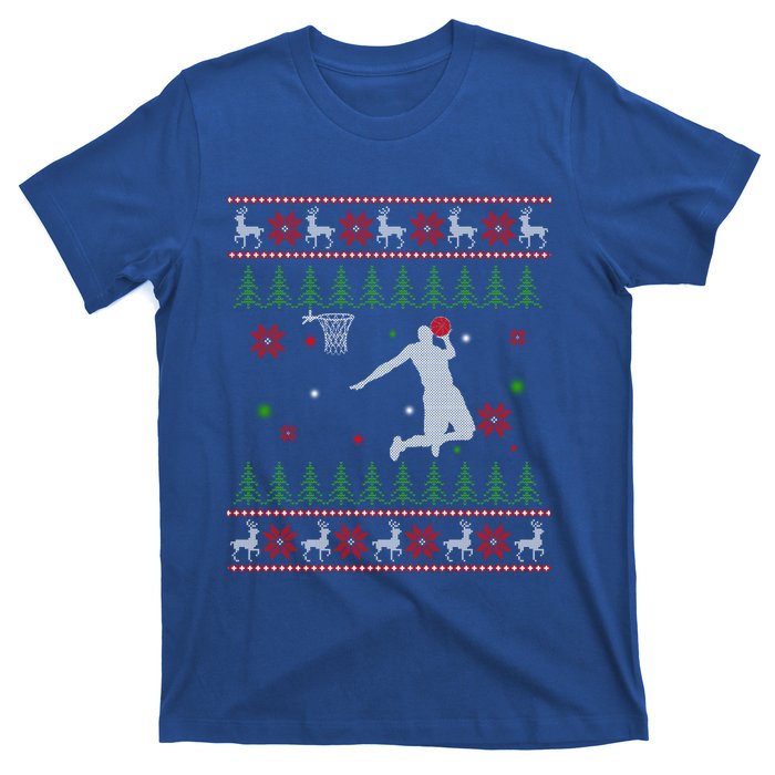 Basketball Player Christmas Cool Ugly Xmas Santa Reindeer Gift T-Shirt