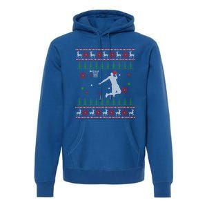 Basketball Player Christmas Cool Ugly Xmas Santa Reindeer Gift Premium Hoodie