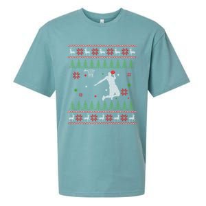 Basketball Player Christmas Cool Ugly Xmas Santa Reindeer Gift Sueded Cloud Jersey T-Shirt