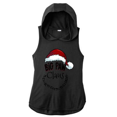 Big Paw Claus Happy New Santa Claus Christmas Myth Legend Gift Ladies PosiCharge Tri-Blend Wicking Draft Hoodie Tank