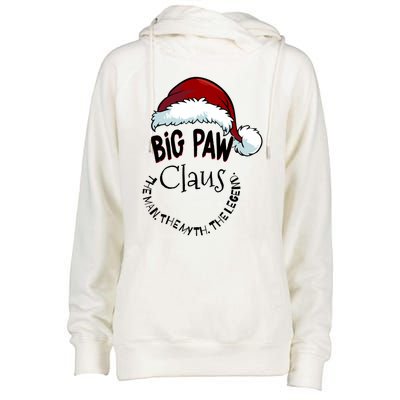 Big Paw Claus Happy New Santa Claus Christmas Myth Legend Gift Womens Funnel Neck Pullover Hood