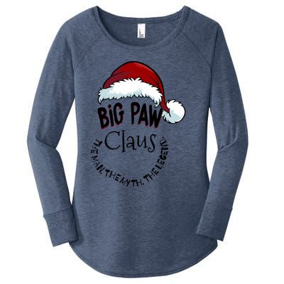 Big Paw Claus Happy New Santa Claus Christmas Myth Legend Gift Women's Perfect Tri Tunic Long Sleeve Shirt