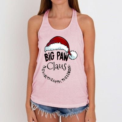 Big Paw Claus Happy New Santa Claus Christmas Myth Legend Gift Women's Knotted Racerback Tank