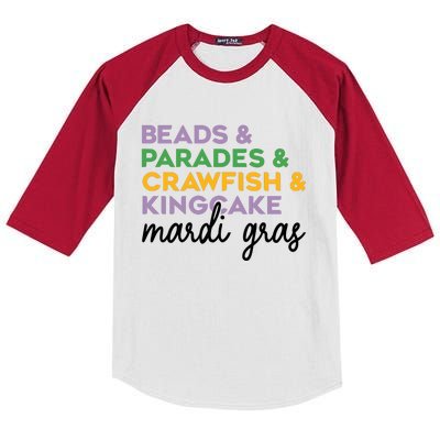 Beads Parades Crawfish Kingcake Mardi Gras Kids Colorblock Raglan Jersey