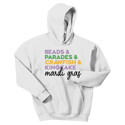 Beads Parades Crawfish Kingcake Mardi Gras Kids Hoodie