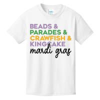 Beads Parades Crawfish Kingcake Mardi Gras Kids T-Shirt