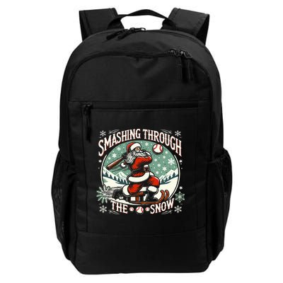 Baseball Player Christmas Santa Smashing Through The Snow  Backpack