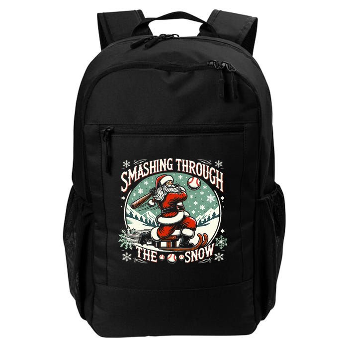 Baseball Player Christmas Santa Smashing Through The Snow  Backpack