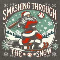 Baseball Player Christmas Santa Smashing Through The Snow  Cotton Canvas Backpack