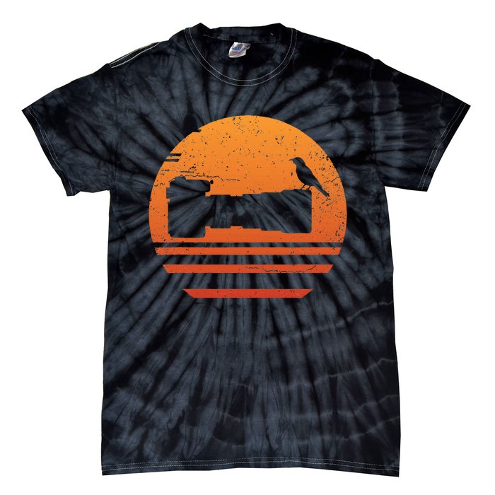 Bird Photographer Camera Retro Tie-Dye T-Shirt