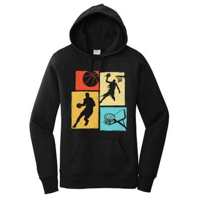 Basketball Players - Colorful Ball Hoop Sports Lover Women's Pullover Hoodie