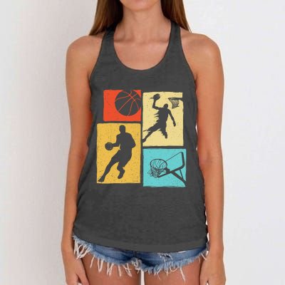 Basketball Players - Colorful Ball Hoop Sports Lover Women's Knotted Racerback Tank