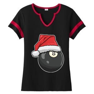 Billiards Player Christmas Costume Pool Funny Gift Ladies Halftime Notch Neck Tee