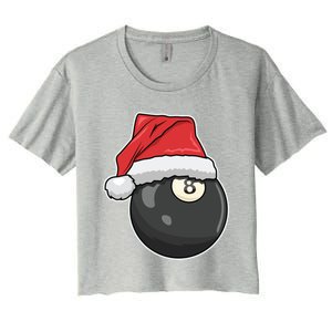 Billiards Player Christmas Costume Pool Funny Gift Women's Crop Top Tee