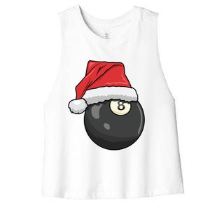 Billiards Player Christmas Costume Pool Funny Gift Women's Racerback Cropped Tank