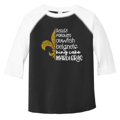 Beads Parades Crawfish Beignets King Cake Mardi Gras Toddler Fine Jersey T-Shirt