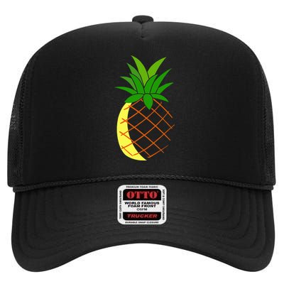 Big Pineapple Costume Cute Easy Fruit Halloween Gift High Crown Mesh Back Trucker Hat