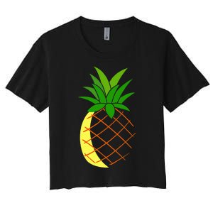 Big Pineapple Costume Cute Easy Fruit Halloween Gift Women's Crop Top Tee