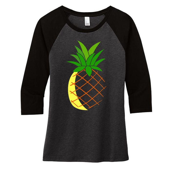 Big Pineapple Costume Cute Easy Fruit Halloween Gift Women's Tri-Blend 3/4-Sleeve Raglan Shirt