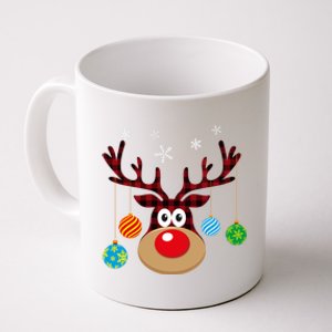 Buffalo Plaid Cute Reindeer Christmas Ornats Snowflakes Gift Coffee Mug