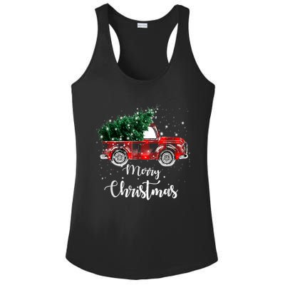 Buffalo Plaid Christmas Tree Red Truck Gift Ladies PosiCharge Competitor Racerback Tank