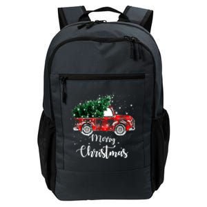 Buffalo Plaid Christmas Tree Red Truck Gift Daily Commute Backpack