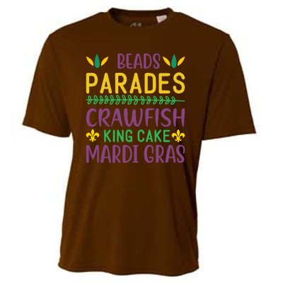 Beads Parades Crawfish King Cake Mardi Gras Cooling Performance Crew T-Shirt