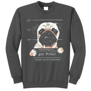 Bad Puggy Charge You Dont Wanna Know Dog Dad Pug Lover Gift Tall Sweatshirt