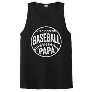 Baseball Papa Coach Fathers Day PosiCharge Competitor Tank