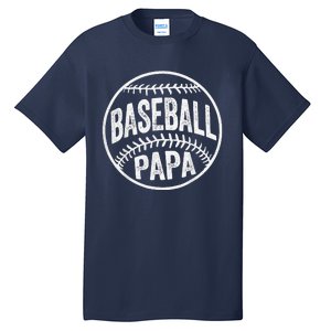 Baseball Papa Coach Fathers Day Tall T-Shirt