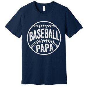 Baseball Papa Coach Fathers Day Premium T-Shirt