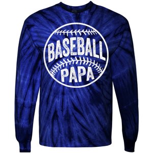 Baseball Papa Coach Fathers Day Tie-Dye Long Sleeve Shirt