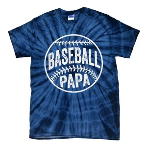 Baseball Papa Coach Fathers Day Tie-Dye T-Shirt