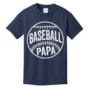 Baseball Papa Coach Fathers Day Kids T-Shirt