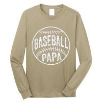 Baseball Papa Coach Fathers Day Long Sleeve Shirt