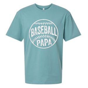 Baseball Papa Coach Fathers Day Sueded Cloud Jersey T-Shirt