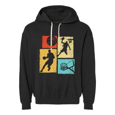 Basketball Players Colorful Ball Hoop Sports Lover Garment-Dyed Fleece Hoodie