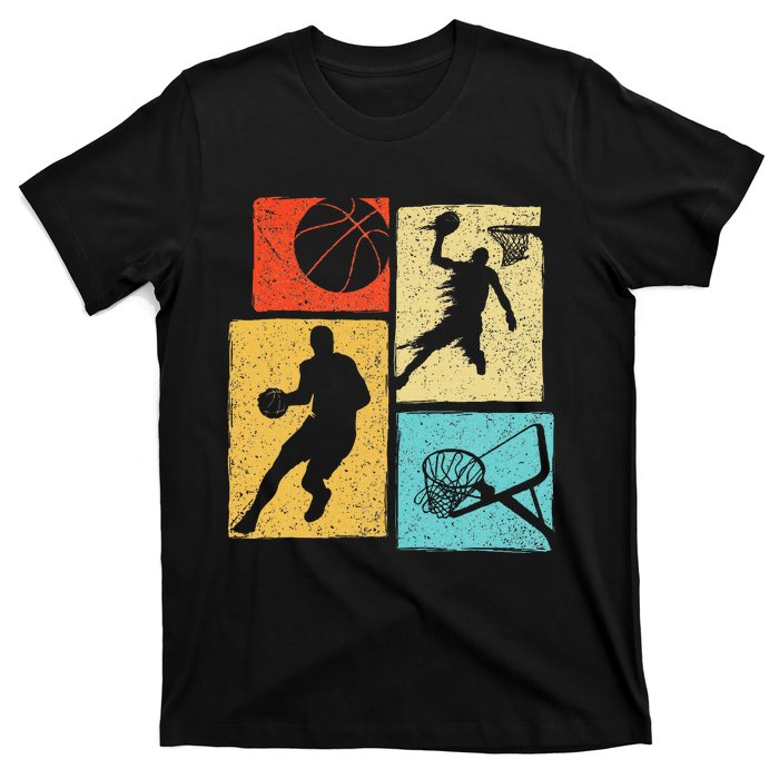 Basketball Players Colorful Ball Hoop Sports Lover T-Shirt