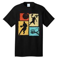 Basketball Players Colorful Ball Hoop Sports Lover Tall T-Shirt