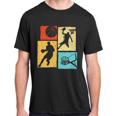 Basketball Players Colorful Ball Hoop Sports Lover Adult ChromaSoft Performance T-Shirt