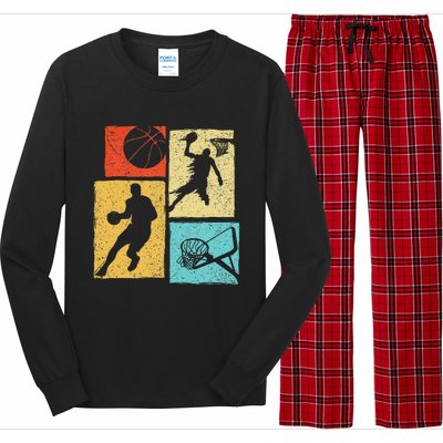 Basketball Players Colorful Ball Hoop Sports Lover Long Sleeve Pajama Set