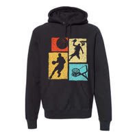 Basketball Players Colorful Ball Hoop Sports Lover Premium Hoodie