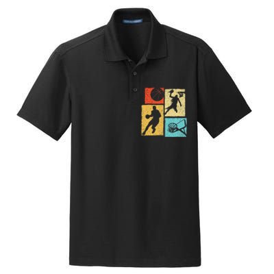 Basketball Players Colorful Ball Hoop Sports Lover Dry Zone Grid Polo