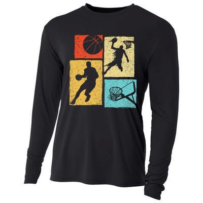 Basketball Players Colorful Ball Hoop Sports Lover Cooling Performance Long Sleeve Crew