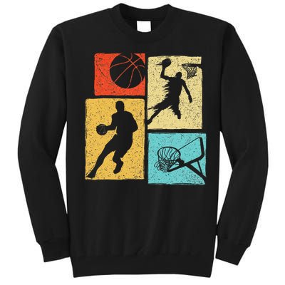 Basketball Players Colorful Ball Hoop Sports Lover Tall Sweatshirt