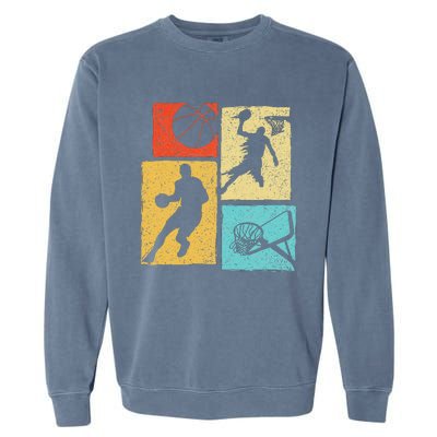 Basketball Players Colorful Ball Hoop Sports Lover Garment-Dyed Sweatshirt