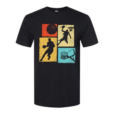 Basketball Players Colorful Ball Hoop Sports Lover Softstyle CVC T-Shirt