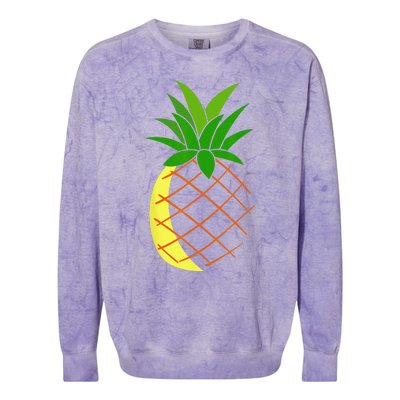 Big Pineapple Costume Cute Easy Fruit Halloween Gift Colorblast Crewneck Sweatshirt