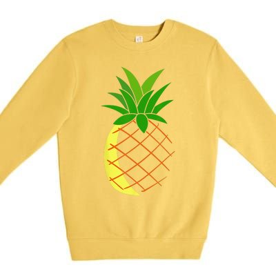 Big Pineapple Costume Cute Easy Fruit Halloween Gift Premium Crewneck Sweatshirt